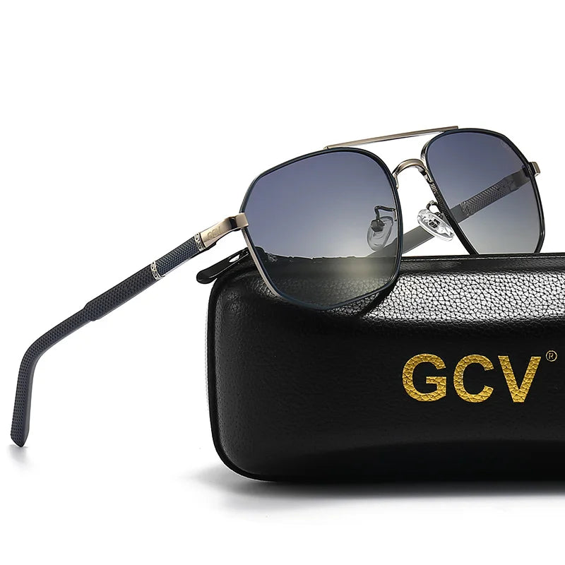 GCV 2021 Brand Classic Pilot Square Polarized Sunglasses Metal Frame Men's Driving Male Sun Glasses Eyewear UV Blocking Luxury