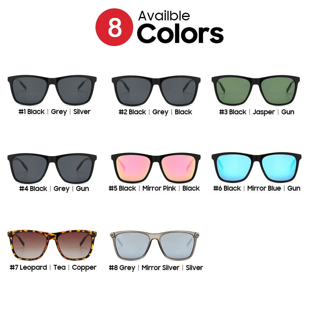 VIVIBEE Luxury Square Polarized Sunglasses Men Driving Blue Mirror Lens Classic Unisex Sun Glasses 2024 Trends Women Shades