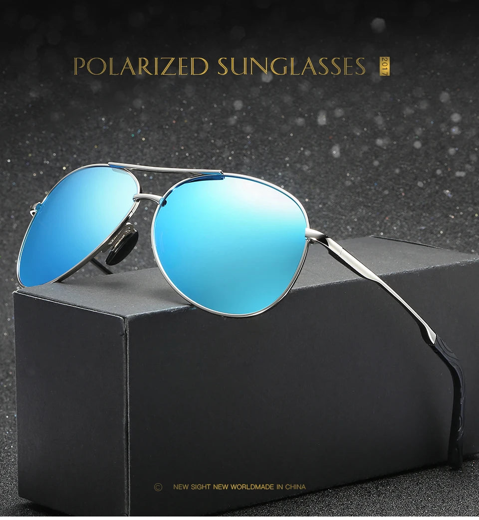 Polarized Vintage Aviation Sunglasses Men Women Classic Pilot Driving Fishing Sun Glasses Alloy Metal Frame Mirror Lens UV400