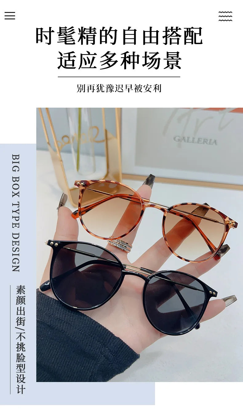 2024 New Elliptic Sunglasses Woman Brand Designer Retro Sun Glasses Female Eyewear Fashion Driving Shades UV400 Oculos De Sol