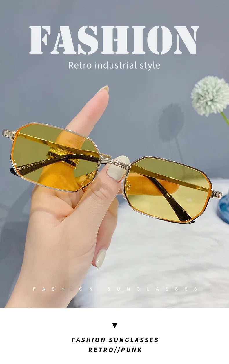 Narrow Men's Sunglasses Fashion Rectangle Women metal Luxury Brand Sun glasses 2021 Classic Oculos Masculino Glasses UV400