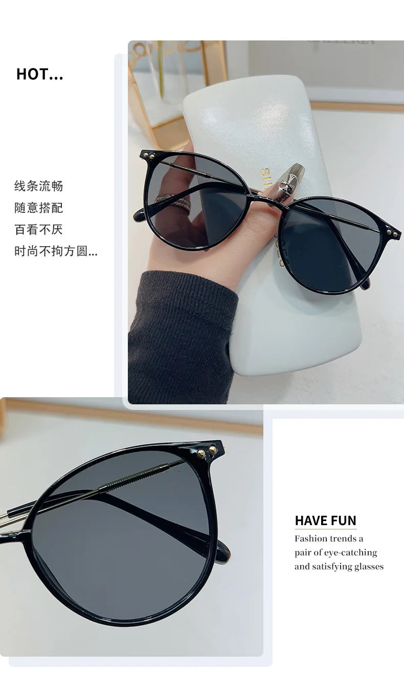 2024 New Elliptic Sunglasses Woman Brand Designer Retro Sun Glasses Female Eyewear Fashion Driving Shades UV400 Oculos De Sol