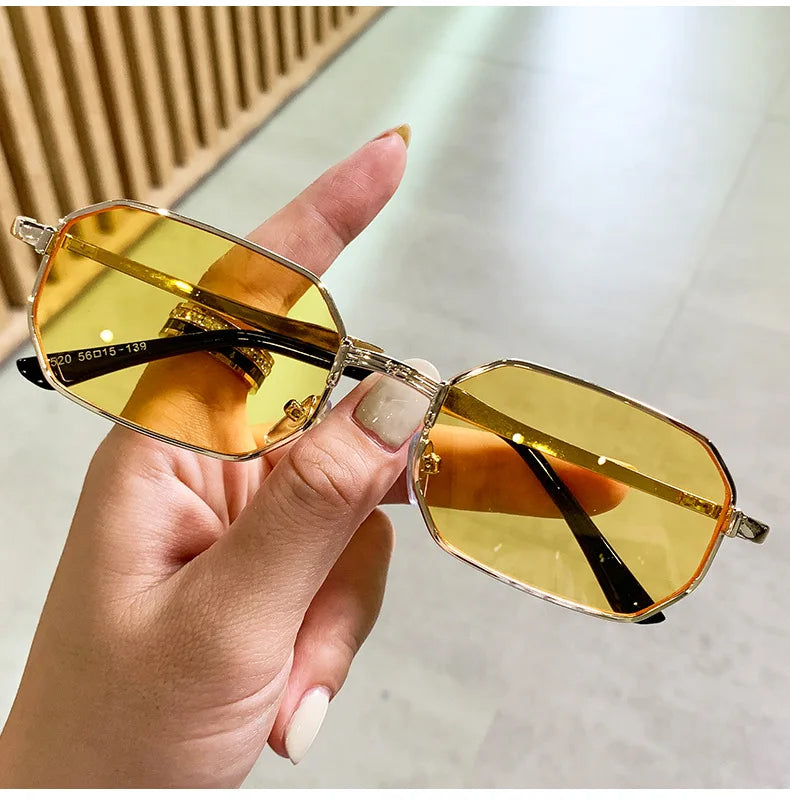 Narrow Men's Sunglasses Fashion Rectangle Women metal Luxury Brand Sun glasses 2021 Classic Oculos Masculino Glasses UV400